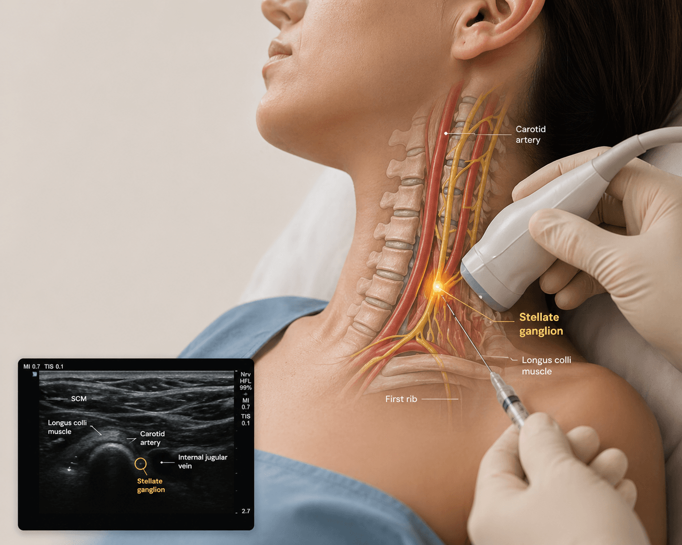 Stellate ganglion block procedure image